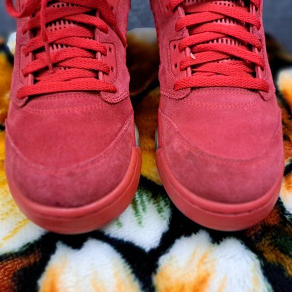%Size 10.5 Men Nike Air Jordan 5 Retro Air Jordan Suede Retro Red AJ14 main image 4